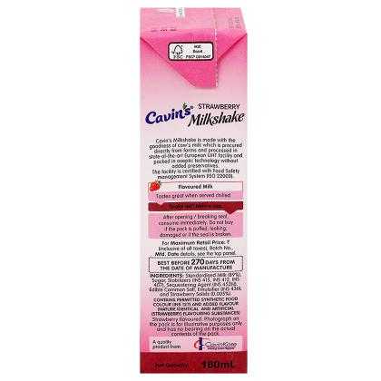 Cavin's Strawberry Milkshake 180 ml (Tetra Pak) - Image 4