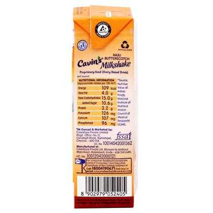Cavin's Kaju Butterscotch Milkshake 180 ml (Tetra Pak) - Image 4