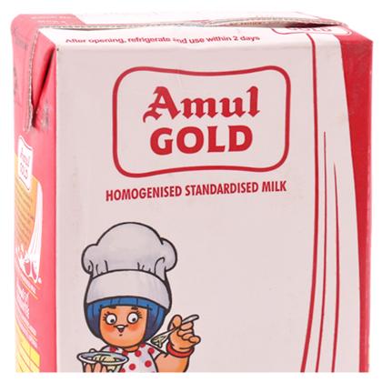 Amul Gold Homogenised Standardised Long Life Milk 1 L (Tetra Pak) | Basket  Hunt