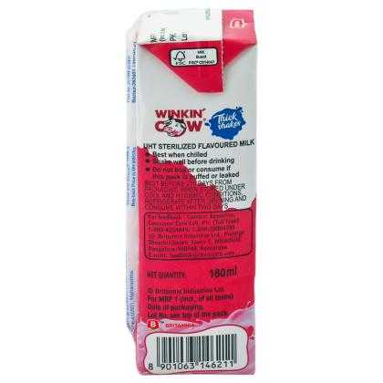 Britannia Winkin' Cow Strawberry Milkshake 180 ml (Tetra Pak) - Image 4