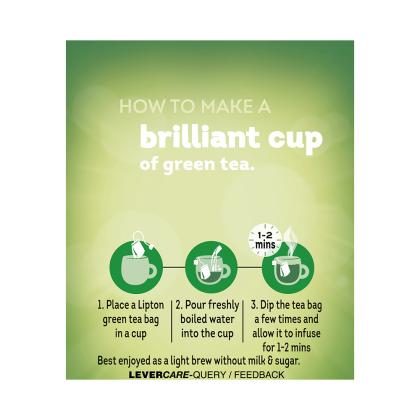Lipton Lemon Zest Green Tea Bags 10 pcs - Image 3
