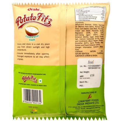 Oishi Cream & Onion Potato Fitz 65 g - Image 6