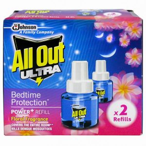 All Out Ultra Floral Power+ Mosquito Repellent Refill 45 ml (Pack of 2)