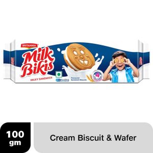 Britannia Milk Bikis Milk Cream Biscuits 100 g