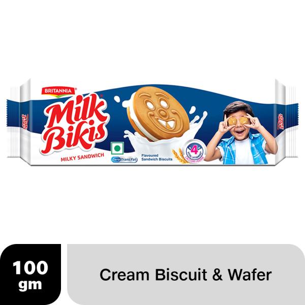 Britannia Milk Bikis Milk Cream Biscuits 100 g
