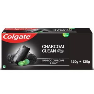 Colgate Bamboo Charcoal &Mint Clean Toothpaste 120 g (Pack of 2)