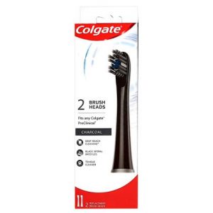 Colgate Pro-Clinical 150 Charcoal Battery Powered Toothbrush Refills 2 pcs