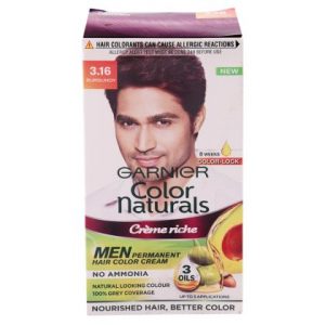 Garnier Color Naturals Crème Riche Ammonia Free Permanent Men Hair Color, Burgundy (3.16) (30 ml + 30 g)