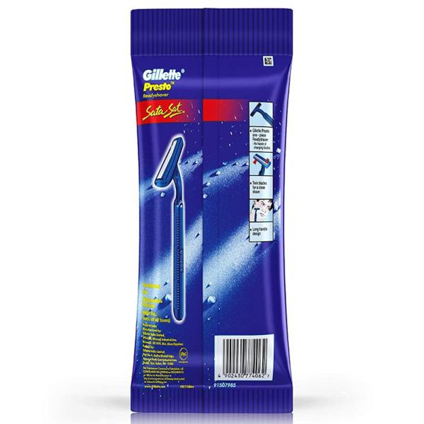 Gillette Presto Readyshaver Manual Shaving Razor 5 pcs - Image 3