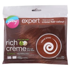 Godrej Expert Rich CrÃ¨me Ammonia Free Hair Colour, Natural Brown (20 g + 20 ml)