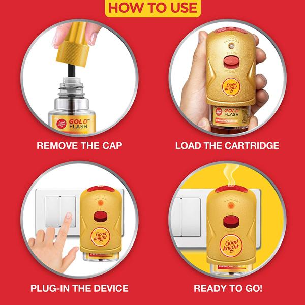Good Knight Gold Flash Mosquito Repellent Machine + Refill 45 ml - Image 4