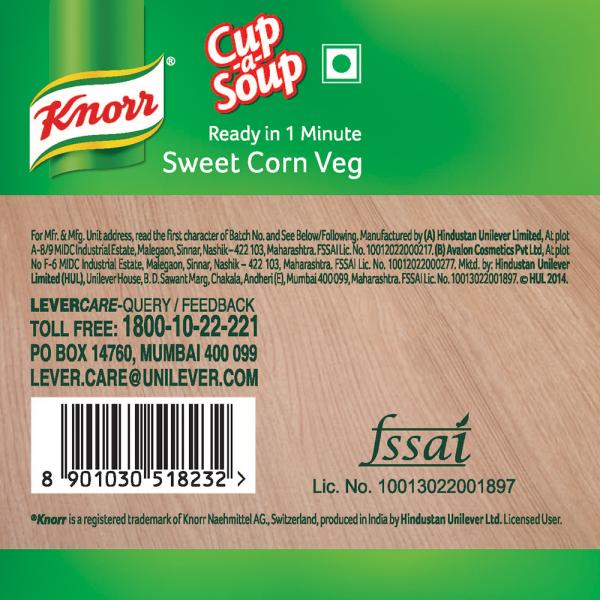 Knorr Sweet Corn Veg Instant Cup-a-Soup 12 g (Pouch) - Image 7