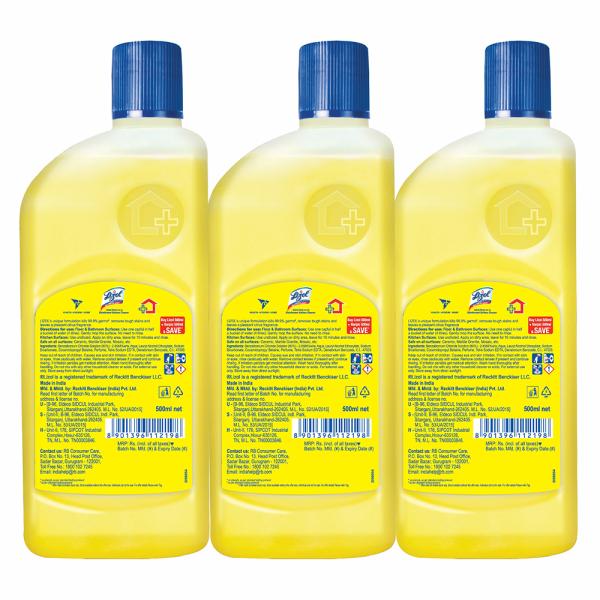 Lizol Citrus Disinfectant Surface Cleaner 500 ml (Pack of 3) - Image 6