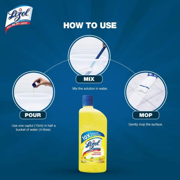 Lizol Citrus Disinfectant Surface Cleaner 500 ml (Pack of 3) - Image 4