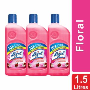 Lizol Floral Disinfectant Surface & Floor Cleaner 500 ml (Pack of 3)