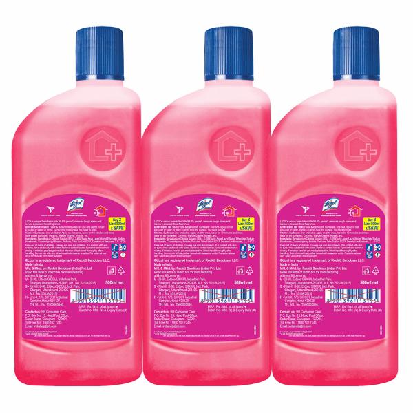 Lizol Floral Disinfectant Surface & Floor Cleaner 500 ml (Pack of 3) - Image 6