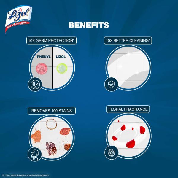 Lizol Floral Disinfectant Surface & Floor Cleaner 500 ml (Pack of 3) - Image 5