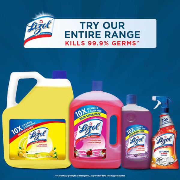 Lizol Floral Disinfectant Surface & Floor Cleaner 500 ml (Pack of 3) - Image 3
