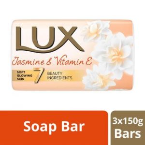 Lux Jasmine & Vitamin E Soft Glowing Skin Soap Bar 150 g (Pack of 3)