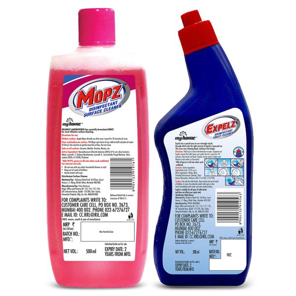 My Home Expelz & Mopz Floral Fresh Cleaning Combo Pack (500 ml + 500 ml) - Image 4