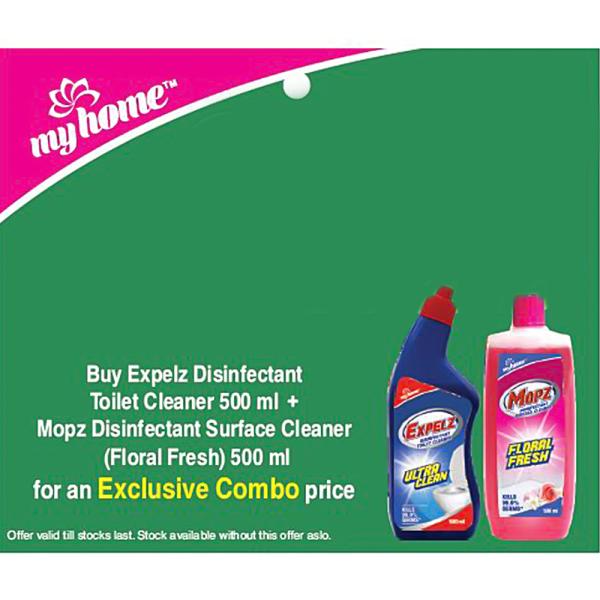 My Home Expelz & Mopz Floral Fresh Cleaning Combo Pack (500 ml + 500 ml) - Image 3