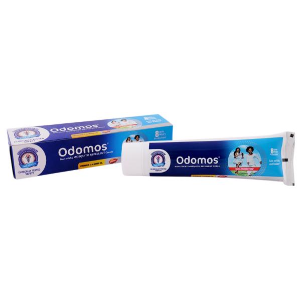 Odomos Non-sticky Mosquito Repellent Cream with Vitamin E + Almond Oil 100 g