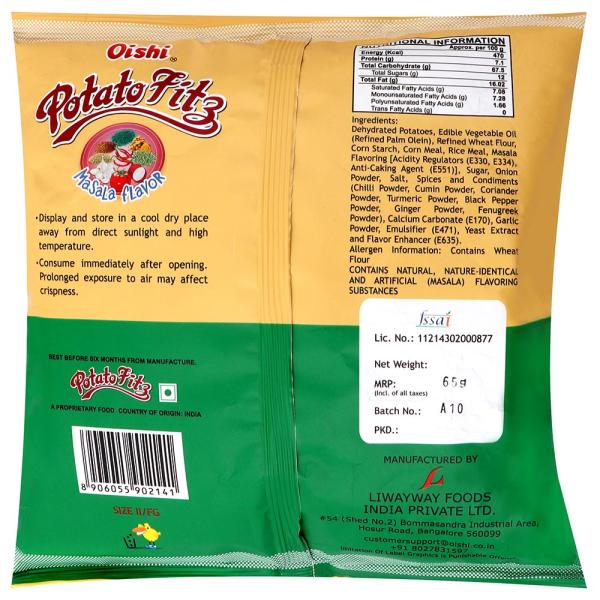 Oishi Masala Potato Fitz 65 g - Image 6