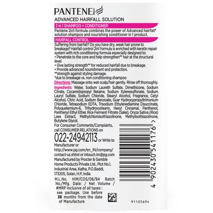 Pantene 2 In 1 Anti Hair Fall Shampoo + Conditioner 650 ml - Image 3