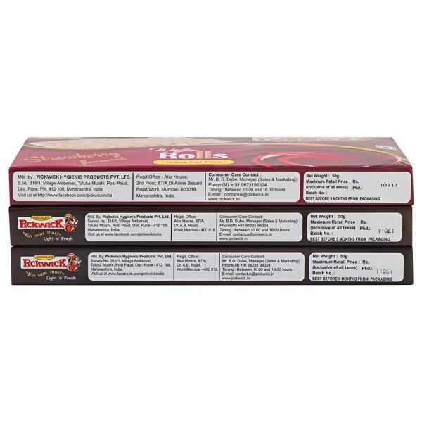 Pickwick Strawberry & Chocolate Wafer Rolls Combo Pack 50 g (Pack of 3) - Image 8