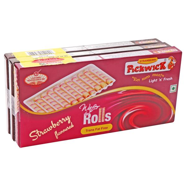 Pickwick Strawberry & Chocolate Wafer Rolls Combo Pack 50 g (Pack of 3) - Image 7