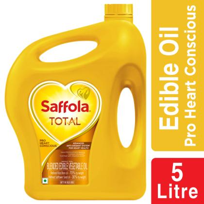 Saffola Total Pro Heart Concious RiceBran Based Blended Oil 5 L