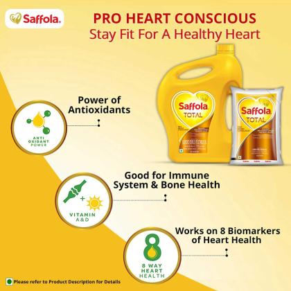 Saffola Total Pro Heart Concious RiceBran Based Blended Oil 5 L - Image 4