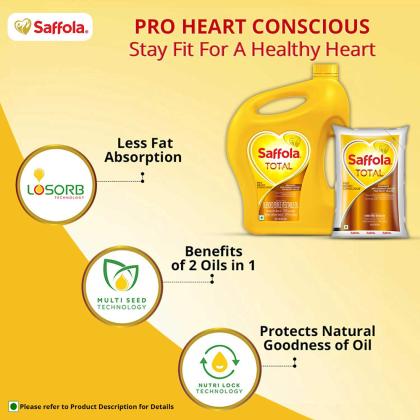 Saffola Total Pro Heart Concious RiceBran Based Blended Oil 5 L - Image 5