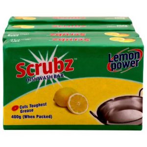 Scrubz Lemon Power Dishwash Bar 400 g (Buy 3 Get 1 Free)