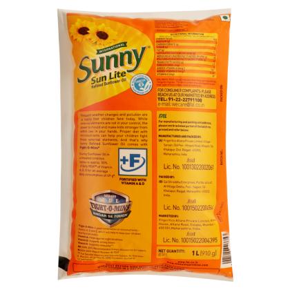 Sunny Sunlite Refined Sunflower Oil 1 L - Image 2