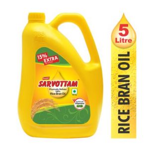Super Sarvottam Physically Refined 100% Rice Bran Oil 5 L