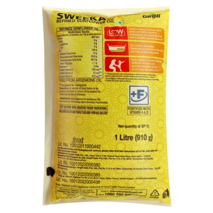 Sweekar Refined Sunflower Oil 1 L - Image 2