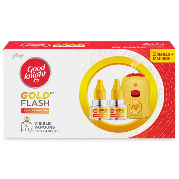 Good Knight Gold Flash Mosquito Repellent Machine + Refill 45 ml (Pack of 2)