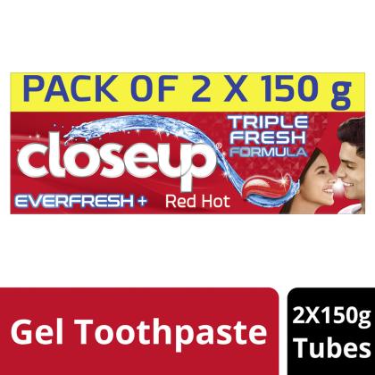 Closeup Ever Fresh Red Hot Gel Toothpaste 150 g (Pack of 2)