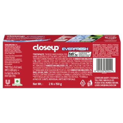 Closeup Ever Fresh Red Hot Gel Toothpaste 150 g (Pack of 2) - Image 3