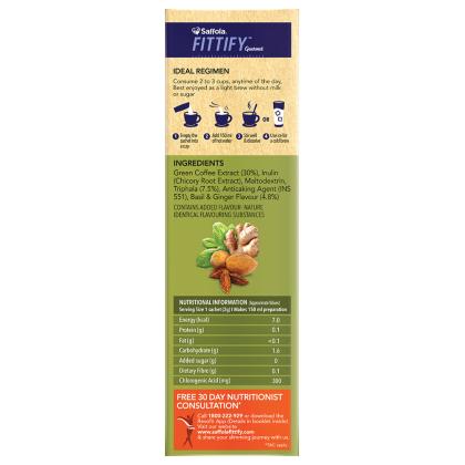Fittify Ginger Basil Instant Green Coffee Premix 30 g - Image 2