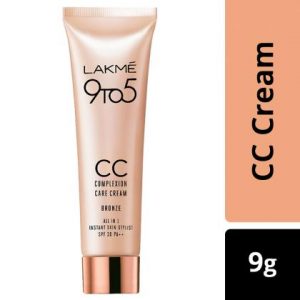 Lakme 9 to 5 All In 1 SPF 30 PA++ Instant Skin Stylist CC Cream, Bronze 9 g