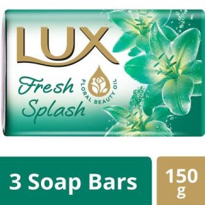 Lux Fresh Splash Bar Soap with Cooling Mint & Water Lily 150 g (Pack of 3)