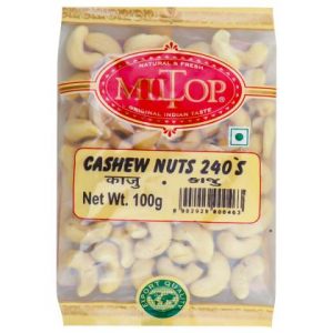 Miltop Whole (W240) Cashews 100 g