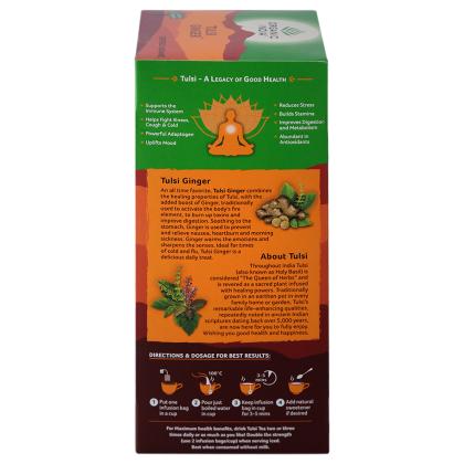 Organic India Tulsi Ginger Tea Bags 25 pcs (Carton) - Image 4