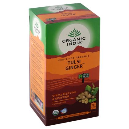 Organic India Tulsi Ginger Tea Bags 25 pcs (Carton) - Image 5