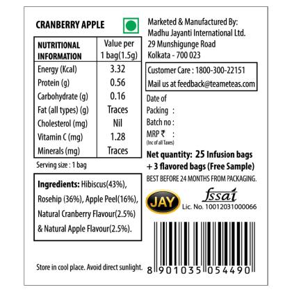 TE-A-ME Cranberry Apple Tea Bags 25 pcs - Image 5