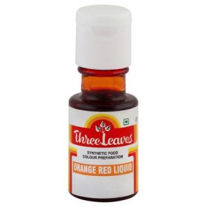 Three Leaves Orange Red Liquid Food Colour 20 ml