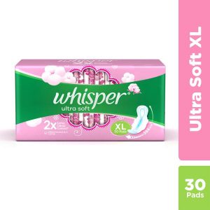 Whisper Ultra Soft Sanitary Napkin with Wings (XL) 30 pads