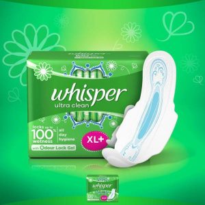 Whisper Ultra Wings Sanitary Napkin with Wings (XL+) 44 pads